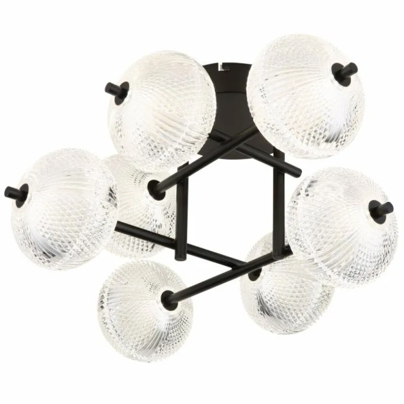 Luminaires Globo Lighting Plafonnier Globo AIDA LED Noir, 7 lumières* Éclairage Led