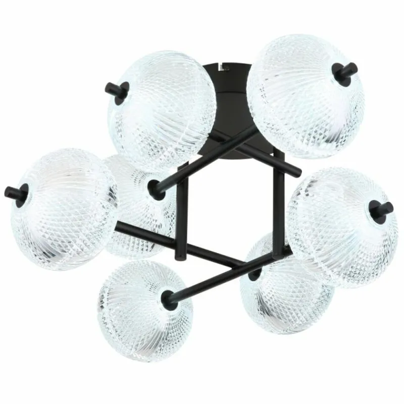 Luminaires Globo Lighting Plafonnier Globo AIDA LED Noir, 7 lumières* Éclairage Led