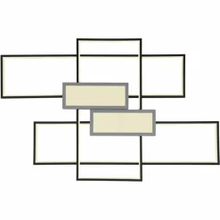 Luminaires Globo Lighting Plafonnier Globo AIGINA LED Noir, 1 lumière, Télécommandes* Éclairage Led