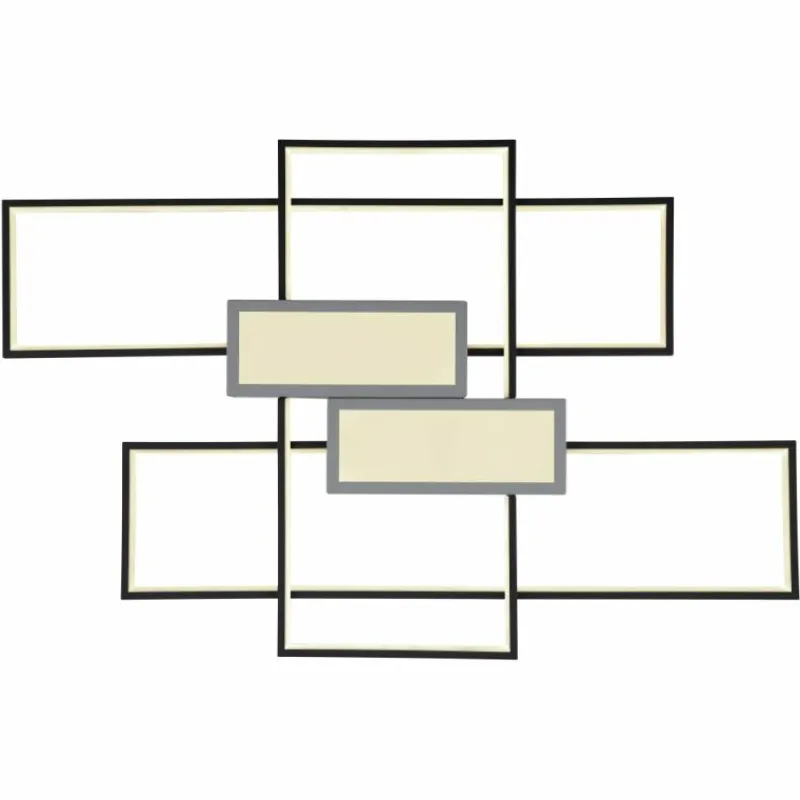 Luminaires Globo Lighting Plafonnier Globo AIGINA LED Noir, 1 lumière, Télécommandes* Éclairage Led