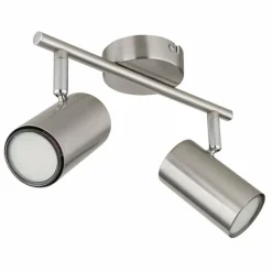 Luminaires Globo Lighting Plafonnier Globo ALLVI Nickel mat, 2 lumières* Spots Et Projecteurs