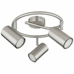 Luminaires Globo Lighting Plafonnier Globo ALLVI Nickel mat, 3 lumières* Spots Et Projecteurs