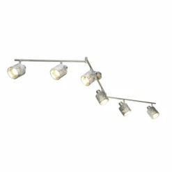 Lampes En Tissu-Luminaires Globo Lighting Plafonnier Globo ALYS Nickel mat, 6 lumières