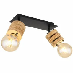 Luminaires Scandinaves-Luminaires Globo Lighting Plafonnier Globo ANGELINE Noir, 2 lumières