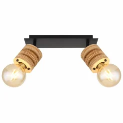 Luminaires Scandinaves-Luminaires Globo Lighting Plafonnier Globo ANGELINE Noir, 2 lumières