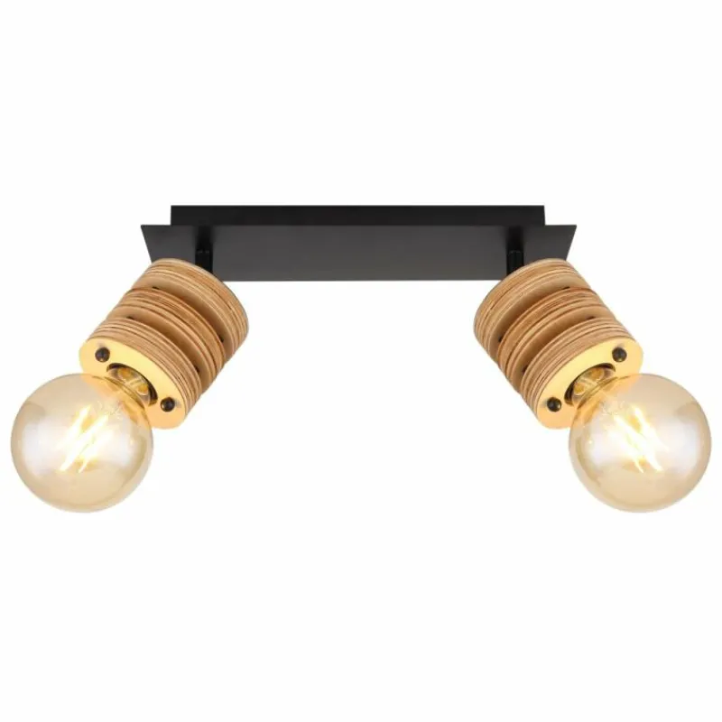 Luminaires Scandinaves-Luminaires Globo Lighting Plafonnier Globo ANGELINE Noir, 2 lumières