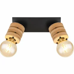 Luminaires Scandinaves-Luminaires Globo Lighting Plafonnier Globo ANGELINE Noir, 2 lumières