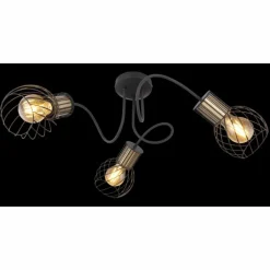Lampes Dorées-Luminaires Globo Lighting Plafonnier Globo ARGUSTO Noir, 3 lumières
