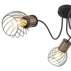 Lampes Dorées-Luminaires Globo Lighting Plafonnier Globo ARGUSTO Noir, 3 lumières