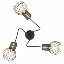 Lampes Dorées-Luminaires Globo Lighting Plafonnier Globo ARGUSTO Noir, 3 lumières
