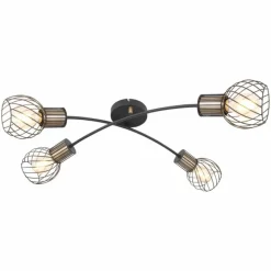 Lampes Dorées-Luminaires Globo Lighting Plafonnier Globo ARGUSTO Noir, 4 lumières