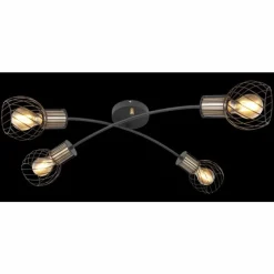 Lampes Dorées-Luminaires Globo Lighting Plafonnier Globo ARGUSTO Noir, 4 lumières