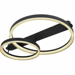 Luminaires Globo Lighting Plafonnier Globo AUGUSTO LED Or, Noir, 2 lumières, Télécommandes, Changeur de couleurs