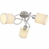 Lampes En Tissu-Luminaires Globo Lighting Plafonnier Globo AVA Nickel mat, 3 lumières