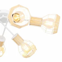 Lampes En Tissu-Luminaires Globo Lighting Plafonnier Globo BANA Blanc, 6 lumières