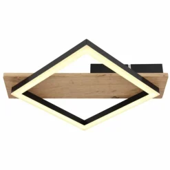 Lampes En Bois-Luminaires Globo Lighting Plafonnier Globo BEATRIX LED Couleur bois, Noir, 1 lumière