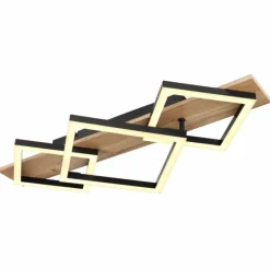 Lampes En Bois-Luminaires Globo Lighting Plafonnier Globo BEATRIX LED Couleur bois, Noir, 1 lumière