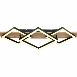 Lampes En Bois-Luminaires Globo Lighting Plafonnier Globo BEATRIX LED Couleur bois, Noir, 1 lumière