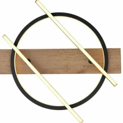 Lampes En Bois-Luminaires Globo Lighting Plafonnier Globo BEATRIX LED Couleur bois, Noir, 2 lumières