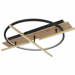 Lampes En Bois-Luminaires Globo Lighting Plafonnier Globo BEATRIX LED Couleur bois, Noir, 2 lumières