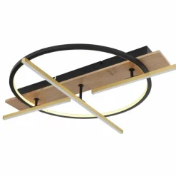 Lampes En Bois-Luminaires Globo Lighting Plafonnier Globo BEATRIX LED Couleur bois, Noir, 2 lumières