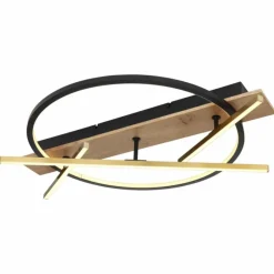 Lampes En Bois-Luminaires Globo Lighting Plafonnier Globo BEATRIX LED Couleur bois, Noir, 2 lumières