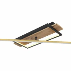 Lampes En Bois-Luminaires Globo Lighting Plafonnier Globo BEATRIX LED Couleur bois, Noir, 2 lumières