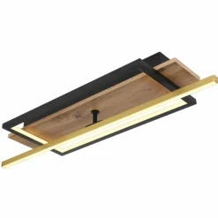 Lampes En Bois-Luminaires Globo Lighting Plafonnier Globo BEATRIX LED Couleur bois, Noir, 2 lumières