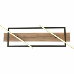 Lampes En Bois-Luminaires Globo Lighting Plafonnier Globo BEATRIX LED Couleur bois, Noir, 2 lumières