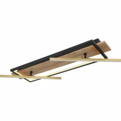 Lampes En Bois-Luminaires Globo Lighting Plafonnier Globo BEATRIX LED Couleur bois, Noir, 2 lumières