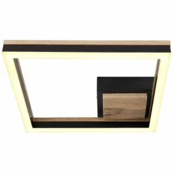 Lampes En Bois-Luminaires Globo Lighting Plafonnier Globo BEATRIX LED Couleur bois, Noir, 1 lumière