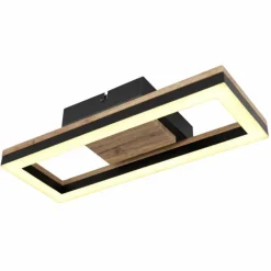 Lampes En Bois-Luminaires Globo Lighting Plafonnier Globo BEATRIX LED Couleur bois, Noir, 1 lumière