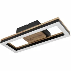 Lampes En Bois-Luminaires Globo Lighting Plafonnier Globo BEATRIX LED Couleur bois, Noir, 1 lumière