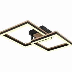 Lampes En Bois-Luminaires Globo Lighting Plafonnier Globo BEATRIX LED Couleur bois, Noir, 1 lumière