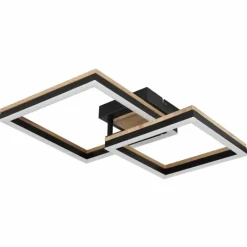 Lampes En Bois-Luminaires Globo Lighting Plafonnier Globo BEATRIX LED Couleur bois, Noir, 1 lumière