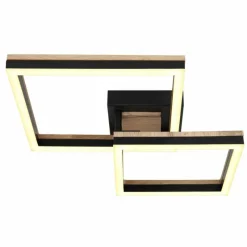 Lampes En Bois-Luminaires Globo Lighting Plafonnier Globo BEATRIX LED Couleur bois, Noir, 1 lumière