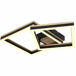 Lampes En Bois-Luminaires Globo Lighting Plafonnier Globo BEATRIX LED Couleur bois, Noir, 1 lumière