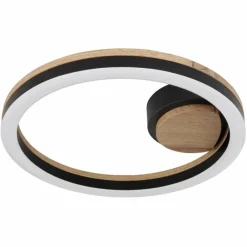 Lampes En Bois-Luminaires Globo Lighting Plafonnier Globo BEATRIX LED Couleur bois, Noir, 1 lumière