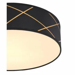 Lampes En Tissu-Luminaires Globo Lighting Plafonnier Globo BEMMO LED Noir, 1 lumière