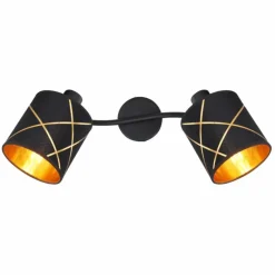 Lampes En Tissu-Luminaires Globo Lighting Plafonnier Globo BEMMO Noir, 2 lumières