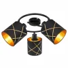 Lampes En Tissu-Luminaires Globo Lighting Plafonnier Globo BEMMO Noir, 3 lumières