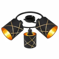 Lampes En Tissu-Luminaires Globo Lighting Plafonnier Globo BEMMO Noir, 3 lumières