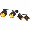 Lampes En Tissu-Luminaires Globo Lighting Plafonnier Globo BEMMO Noir, 4 lumières