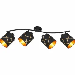 Lampes En Tissu-Luminaires Globo Lighting Plafonnier Globo BEMMO Noir, 4 lumières