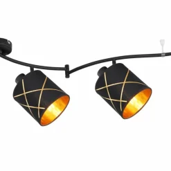 Lampes En Tissu-Luminaires Globo Lighting Plafonnier Globo BEMMO Noir, 6 lumières