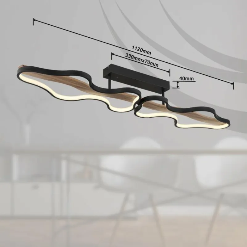 Luminaires Globo Lighting Plafonnier Globo BEZZY LED Noir, 1 lumière, Télécommandes* Éclairage Led