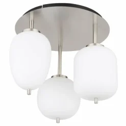 Luminaires Globo Lighting Plafonnier Globo BLACKY Nickel mat, 3 lumières