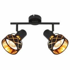 Lampes En Tissu-Luminaires Globo Lighting Plafonnier Globo BLANCA Noir, 2 lumières