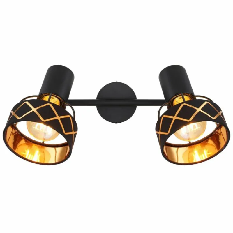 Lampes En Tissu-Luminaires Globo Lighting Plafonnier Globo BLANCA Noir, 2 lumières