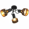 Lampes En Tissu-Luminaires Globo Lighting Plafonnier Globo BLANCA Noir, 3 lumières